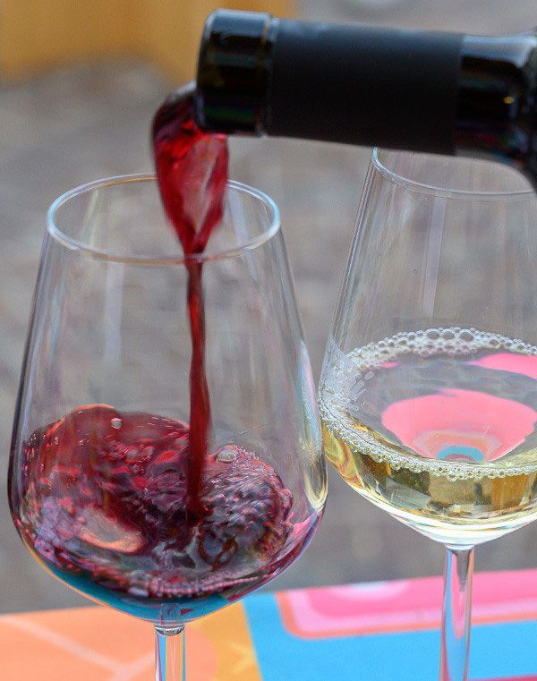 bicchiere bottiglia vino rosso bianco